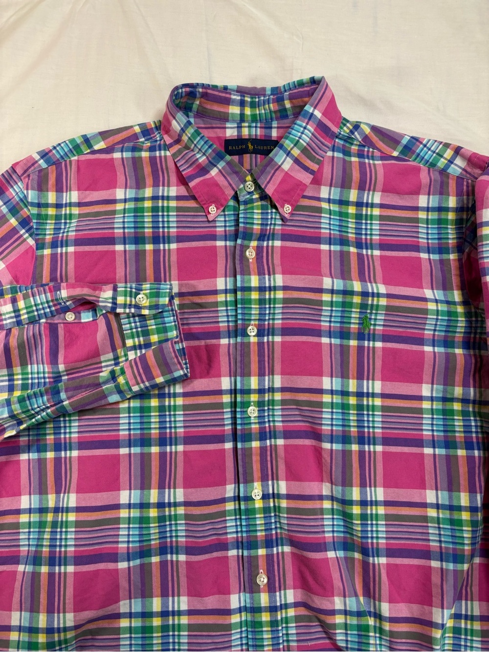 Ralph Lauren Plaid Men's Long Sleeve Button-Up Shirt, Size 2XL